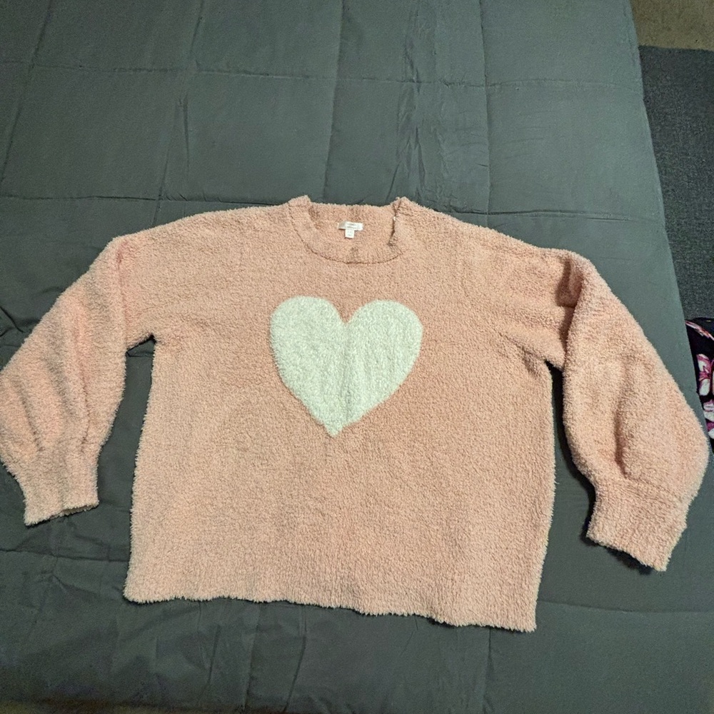 LC Lauren Conrad Blush Pink Fuzzy Sweater